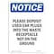 Signmission Safety Sign, OSHA Notice, 18" Height, Please Deposit Used Ear Plugs Sign, Portrait OS-NS-D-1218-V-17371 - alternate 1